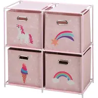 Storage solutions Regał z tekstylnymi pojemnikami do pokoju dziecięcego