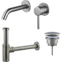 FortiFura Calvi Slim Kit mitigeur lavabo - robinet encastrable - bonde nonobturable - siphon design - PVD cm SW377860/SW696207/SW696212
