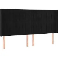 vidaXL Tête de lit avec oreilles noir 183x16x118/128 cm velours