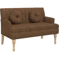 vidaXL Banc avec coussins marron 113x64,5x75,5 cm similicuir daim