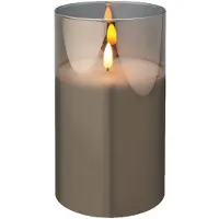 Cilgro Bougie LED en verre blanc chaud avec minuterie - éclairage d'ambiance 17,5cm