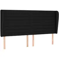 vidaXL Tête de lit avec oreilles noir 163x23x118/128 cm Tissu