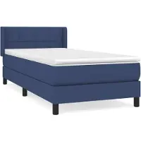 vidaXL Lit boxspring avec matelas bleu 80x200 cm Tissu