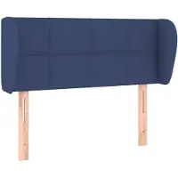 vidaXL Tête de lit avec oreilles Bleu 93x23x78/88 cm Tissu
