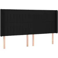 vidaXL Tête de lit avec oreilles noir 203x16x118/128 cm Tissu