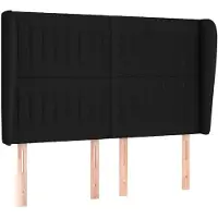 vidaXL Tête de lit avec oreilles noir 147x23x118/128 cm Tissu