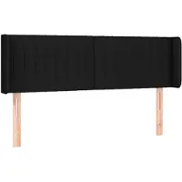 vidaXL Tête de lit avec oreilles noir 147x16x78/88 cm Tissu