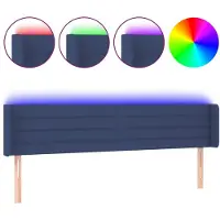vidaXL Tête de lit LED bleue 183x16x78/88 cm Tissu