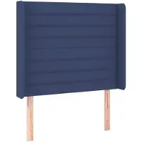 vidaXL Tête de lit avec oreilles bleu 83x16x118/128 cm Tissu