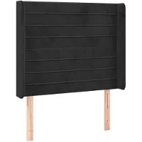vidaXL Tête de lit avec oreilles noir 83x16x118/128 cm velours