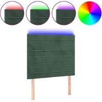 vidaXL Tête de lit LED vert foncé 90x5x118/128 cm velours