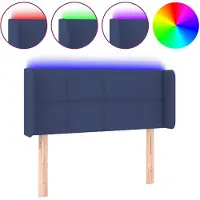 vidaXL Tête de lit LED bleue 93x16x78/88 cm Tissu