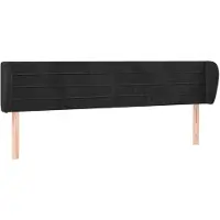 vidaXL Tête de lit avec oreilles noir 163x23x78/88 cm velours