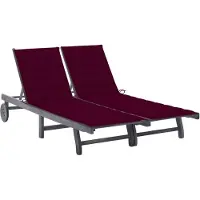 vidaXL Bain de soleil 2 personnes avec support Gris acacia massif