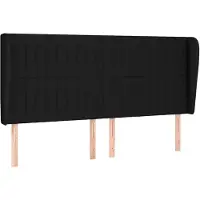 vidaXL Tête de lit avec oreilles noir 203x23x118/128 cm Tissu