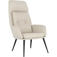 vidaXL Fauteuil relax Crème aspect daim