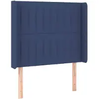 vidaXL Tête de lit avec oreilles bleu 83x16x118/128 cm Tissu