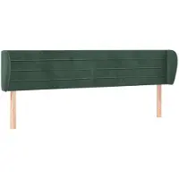 vidaXL Tête de lit avec oreilles vert foncé 163x23x78/88 cm velours