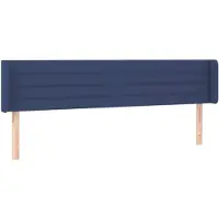 vidaXL Tête de lit avec oreilles bleu 183x16x78/88 cm Tissu