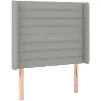 vidaXL Tête de lit avec oreilles Gris clair 93x16x118/128 cm Tissu