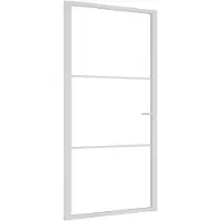 vidaXL Porte intérieure 102,5x201,5 cm Blanc Verre ESG et aluminium
