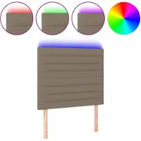 vidaXL Tête de lit LED Taupe 100x5x118/128 cm Tissu