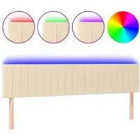 vidaXL Tête de lit LED Crème 160x5x78/88 cm Tissu