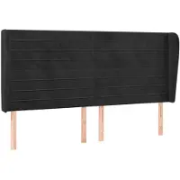 vidaXL Tête de lit avec oreilles noir 203x23x118/128 cm velours