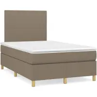 vidaXL Lit Boxspring avec matelas Taupe 120x200 cm Tissu