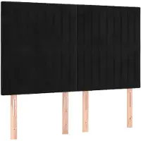 vidaXL Têtes de lit 4 pcs. noir 72x5x78/88 cm velours