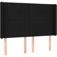 vidaXL Tête de lit avec oreilles noir 147x16x118/128 cm Tissu