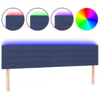vidaXL Tête de lit LED bleue 160x5x78/88 cm Tissu