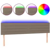 vidaXL Tête de lit LED Taupe 180x5x78/88 cm Tissu