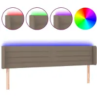 vidaXL Tête de lit LED Taupe 163x16x78/88 cm Tissu