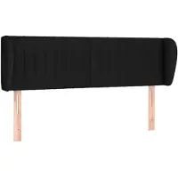 vidaXL Tête de lit avec oreilles Noir 147x23x78/88 cm Tissu