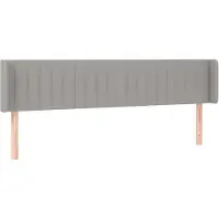 vidaXL Tête de lit avec oreilles gris clair 163x16x78/88 cm Tissu