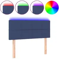 vidaXL LED Tête de lit bleu 90x5x78/88 cm Tissu
