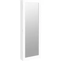 vidaXL Armoire à bijoux miroir avec éclairage LED mural blanc