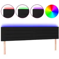 vidaXL Tête de lit LED noir 160x5x78/88 cm Tissu