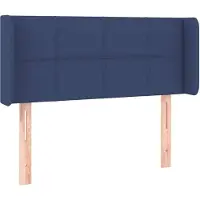 vidaXL Tête de lit avec oreilles Bleu 93x16x78/88 cm Tissu