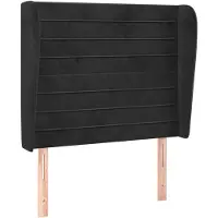 vidaXL Tête de lit avec oreilles noir 83x23x118/128 cm velours