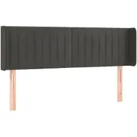 vidaXL Tête de lit avec oreilles gris foncé 147x16x78/88 cm velours