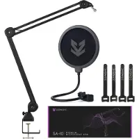 Sensic SA 10 Bras de microphone avec filtre anti-pop - Support de microphone - Bras de perche - Trépied - Extra long