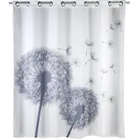 Wenko Rideau de douche "Pissenlit" Blanc/gris