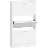vidaXL Armoire à chaussure Blanc brillant 59x17x108 cm Bois ingénierie