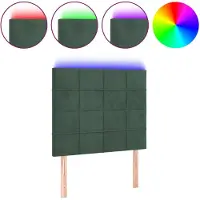 vidaXL Tête de lit LED vert foncé 80x5x118/128 cm velours