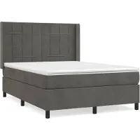 vidaXL Lit boxspring avec matelas gris foncé 140x200 cm velours