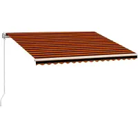 vidaXL Store rétractable manuel 450 x 300 cm Orange et brun