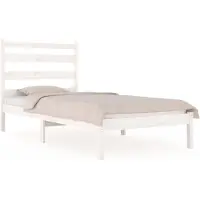 vidaXL Lit en bois massif pin blanc 100x200 cm