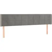 vidaXL Tête de lit avec oreilles gris clair 163x16x78/88 cm velours